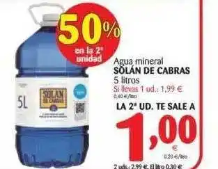 Alimerka Agua Mineral Solán De Cabras 5 litros oferta
