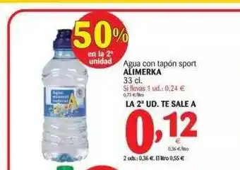 Alimerka Agua Con Tapón Sport Alimerka 33cl oferta
