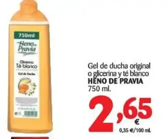 Alimerka Heno De Pravia Gel de ducha original o glicerina y té blanco 750ml oferta