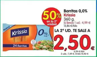 Alimerka Barritas 0.0% Krissia 360g oferta