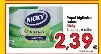 Alimerka Papel Higiénica Nature Nicky 6 rollos oferta