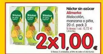 Alimerka Néctar Sin Azúcar Alimerka Melocotón Manzana O Piña 20cl. pack 3 oferta