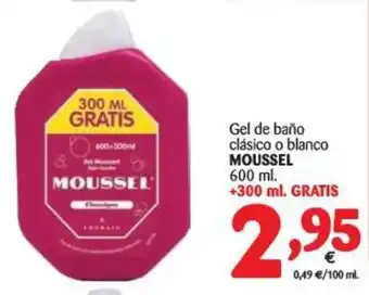 Alimerka Moussel Gel de baño clásico o blanco 600ml oferta
