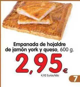 Alimerka Empanada De Hojaldre De Jamón York Y Queso 600g oferta