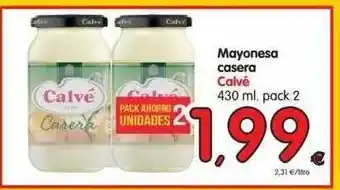 Alimerka Mayonesa Casera Calvé 430ml. pack 2 oferta