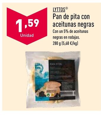 ALDI Pan de Pita Con Aceitunas Negras oferta
