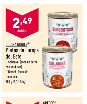 ALDI Platos de Europa del Este oferta