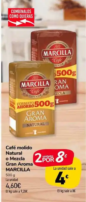 Carrefour Market Café Molido Natural O Mezcla Gran Aroma Marcilla 500g oferta