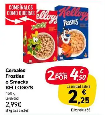 Carrefour Market Cereales Frosties O Smacks Kellogg's 450g oferta