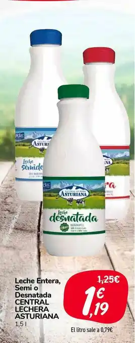 Carrefour Market Leche Entera Semi O Desnatada Central Lechera Asturiana 1,5L oferta