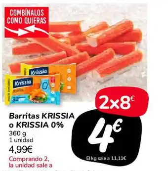 Carrefour Market Barritas Krissia O Krissia 0% 360g oferta