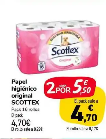 Carrefour Market Papel Higiénico Original Scottex 16 rollos oferta