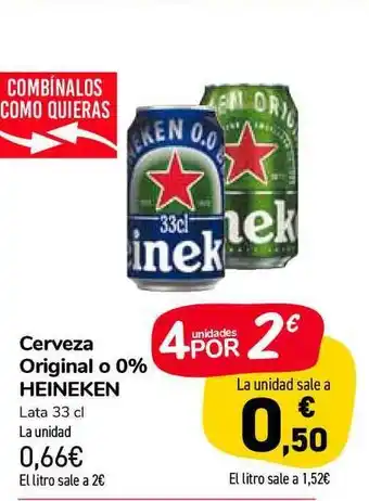 Carrefour Market Cerveza Original O 0% Heineken 33cl oferta