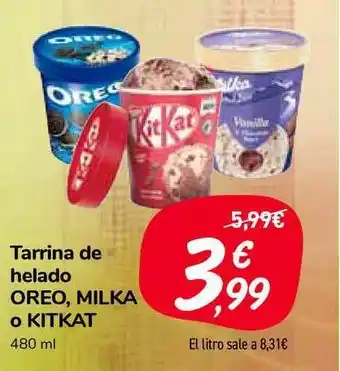 Carrefour Market Tarrina De Helado Oreo Milka O Kitkat 480ml oferta