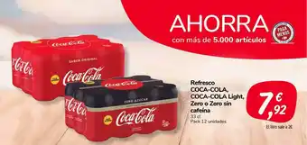 Carrefour Market Refresco Coca-cola Coca-cola Light Zero O Zero Sin Cafeína 33cl Pack 12 un. oferta