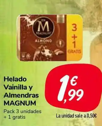 Carrefour Market Helado Vainilla Y Almendras Magnum Pack 3 un. + 1 Gratis oferta