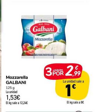 Carrefour Market Mozzarella Galbani 125g oferta