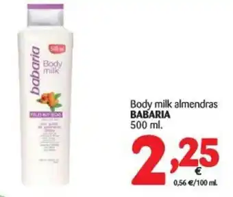 Alimerka Babaria Body milk almendras 500ml oferta