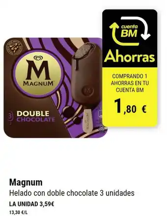 Magnum Helado Con Doble Chocolate 3un.