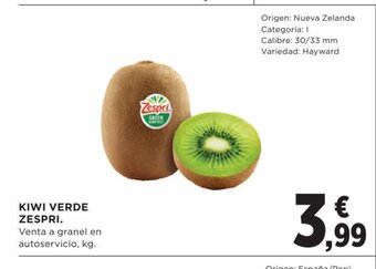 Hipercor Kiwi Verde Zespri oferta