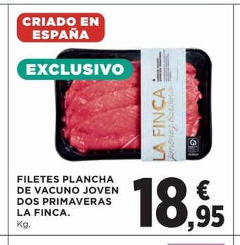 Hipercor Filetes Plancha De Vacuno Joven Dos Primaveras La Finca oferta
