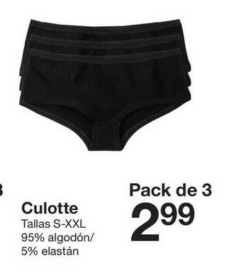 Zeeman Culotte Tallas S-XXL Pack de 3 oferta