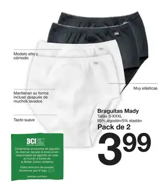 Zeeman Braguitas Mady S-XXXL Pack de 2 oferta