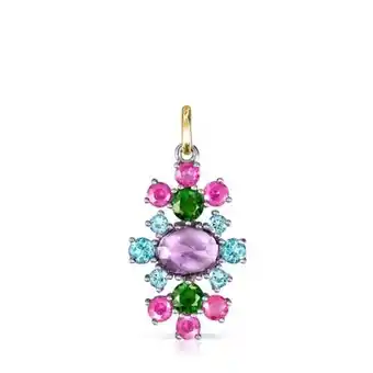 Colgante de titanio y oro con gemas real sisy