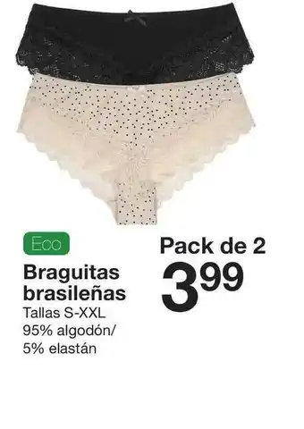Zeeman Braguitas Brasileñas S-XXL Eco Pack De 2 oferta