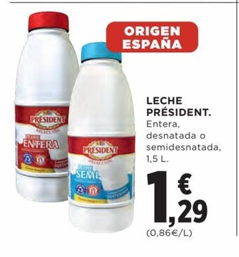 Hipercor Leche President oferta