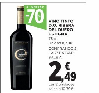 Hipercor Vino Tinto D.O. Ribera Del Duero Estigma. oferta