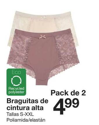 Zeeman Braguitas De Cintura Alta Tallas S-XXL Pack de 2 oferta