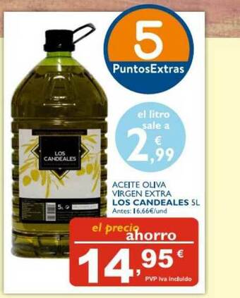 Cash Ecofamilia Aceite Oliva Virgen Extra Los Candeales 5L oferta