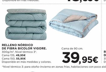 Hipercor Relleno Nordico De Fibra Bicolor Vigore oferta