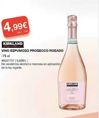 Costco Kirkland Vino Espumoso Prosecco Rosado 75cl oferta