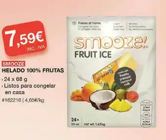 Costco Smooze Helado 100% Frutas 24 x 68g oferta