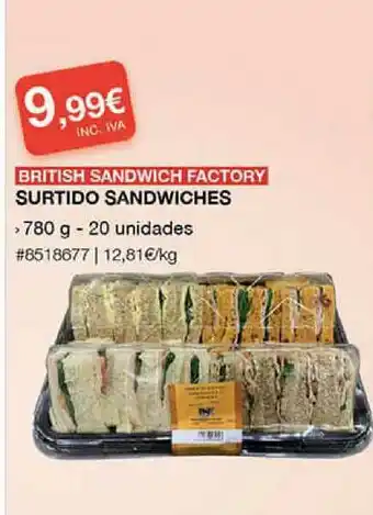 Costco British Sandwich Factory Surtido Sandwiches 780g 20 un. oferta
