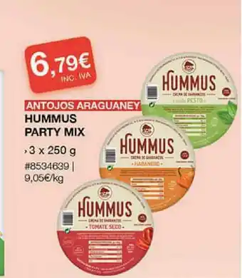 Costco Antojos Araguaney Hummus Party Mix 3 x 250g oferta