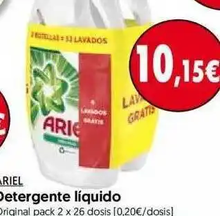 Hiper Usera Ariel Detergente Líquido 2 x 26 dosis oferta