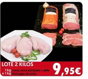 Hiper Usera Lote 2 Kilos Lomo Extra Adobado O Ajillo Pechugas De Pollo oferta