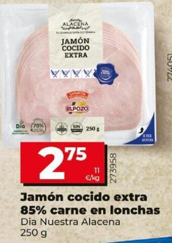 Dia Jamón Cocido Extra 85% Carne en Lonchas oferta