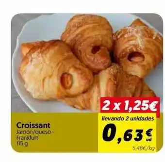 Hiper Usera Croissant Jamón Queso Frankfurt 115g oferta