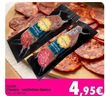 Hiper Usera España Chorizo Salchichón Ibérico 400g oferta