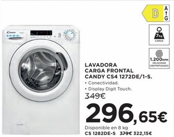 Hipercor Lavadora carga frontal candy CS4 1272DE/1-S oferta