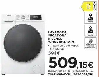 Hipercor Lavadora secadora hisense WDQY1014EVJM oferta