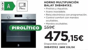 Hipercor Horno multifunción balay 3HB4841X2 oferta