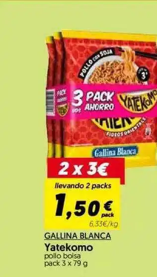 Hiper Usera Gallina Blanca Yatekomo 3 x 79g oferta
