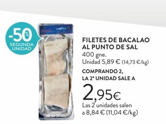 Hipercor Filetes de bacalao al punto de sal oferta