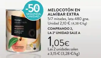 Hipercor Melocotón en almibar extra oferta