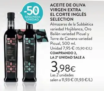Hipercor Aceite de oliva virgen extra el corte inglés selection oferta